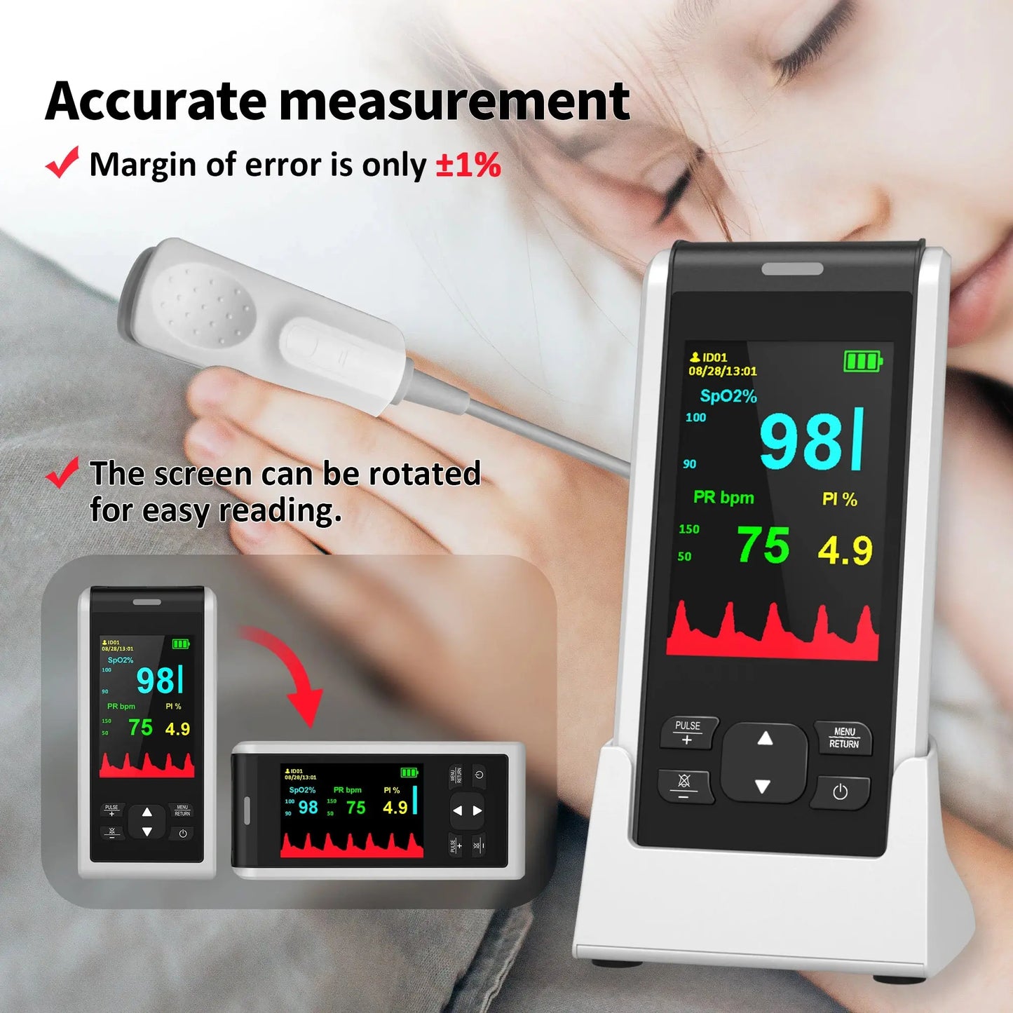HealthTree Oxymètre de Pouls Portable Bluetooth avec Contrôle APP Ma boutique