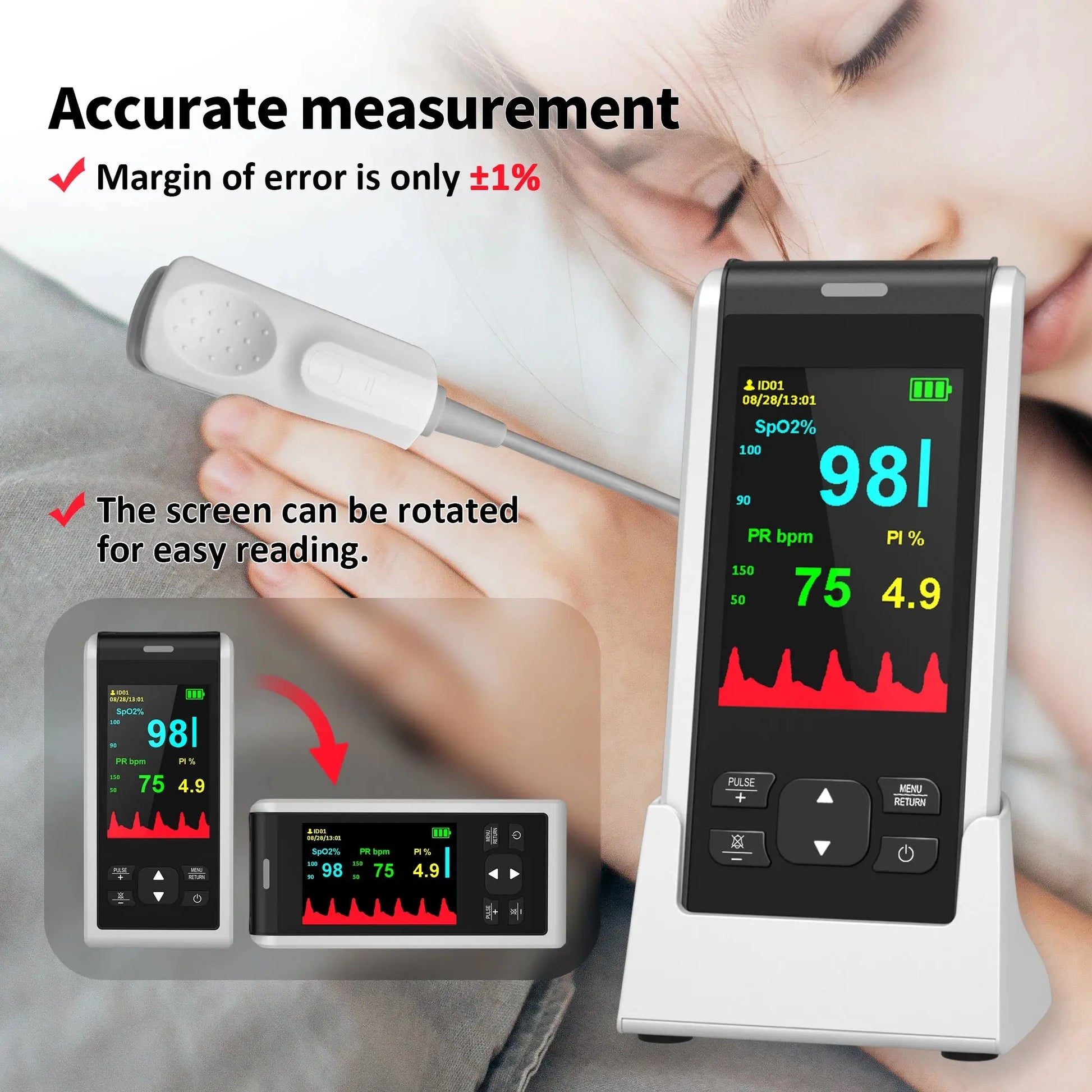 HealthTree Oxymètre de Pouls Portable Bluetooth avec Contrôle APP Ma boutique