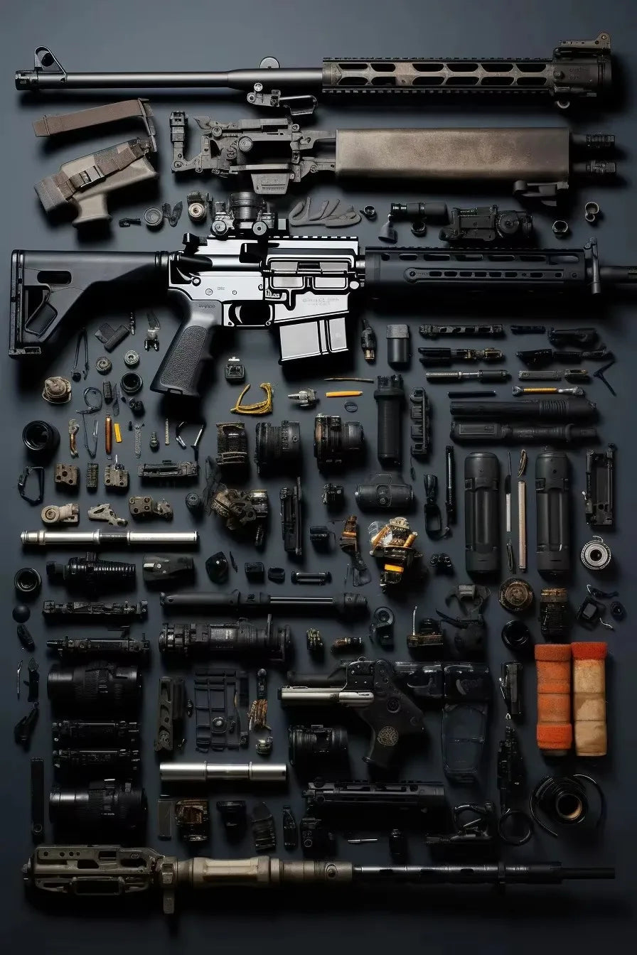 Gun Accessories Posters Wall Art Canvas Painting and Prints Pictures Ak-47 Automatic Rifle Interior for Room Home Decor Gifts BLACKBEARD OUTDOOR INDUSTRIES