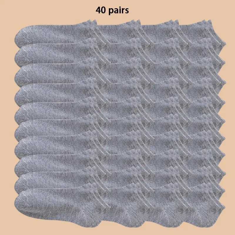 Lot de 10/20/40 Paires de Chaussettes Basses Unisexes – Couleurs Unies – Douces, Légères et Respirantes - BLACKBEARD OUTDOOR INDUSTRIES