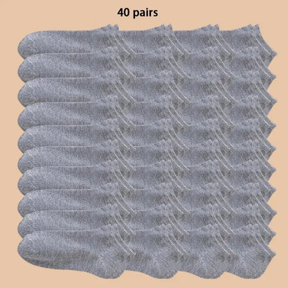 Lot de 10/20/40 Paires de Chaussettes Basses Unisexes – Couleurs Unies – Douces, Légères et Respirantes - BLACKBEARD OUTDOOR INDUSTRIES