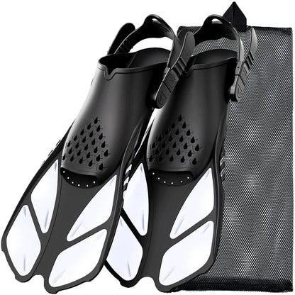 Palmes de Plongée Réglables Adulte – Fins Courtes en Silicone Ouvertes au Talon, Natation, Snorkeling, Voyage - BLACKBEARD OUTDOOR INDUSTRIES