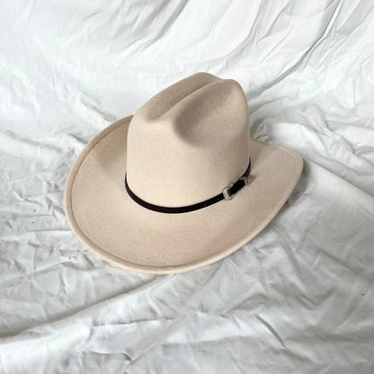 Chapeau Vintage Western Cowboy Unisexe – Style Gentleman & Cowgirl, Large Bord en Cuir – Jazz Cloche Sombrero Élégant pour Homme & Femme - BLACKBEARD OUTDOOR INDUSTRIES