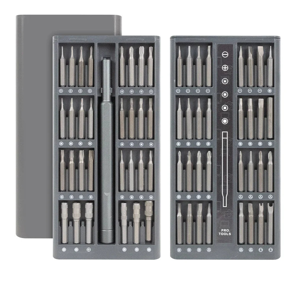 Suli Set de Tournevis de Précision Magnétique 25 en 1 / 63 en 1 – Kit Mini Outils Professionnel pour Réparation Téléphone, PC, Bricolage, avec Embouts Torx, Hex, et Plus - BLACKBEARD OUTDOOR INDUSTRIES
