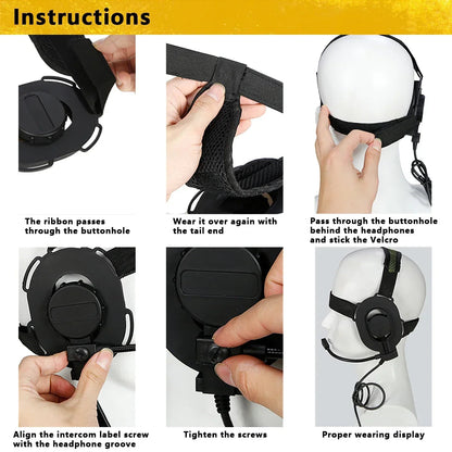 Casque Tactique Outdoor avec Microphone Bowman Elite II U94 PTT pour Radio Kenwood, Baofeng UV-5R – Équipement de Chasse et Tir CS BLACKBEARD OUTDOOR INDUSTRIES