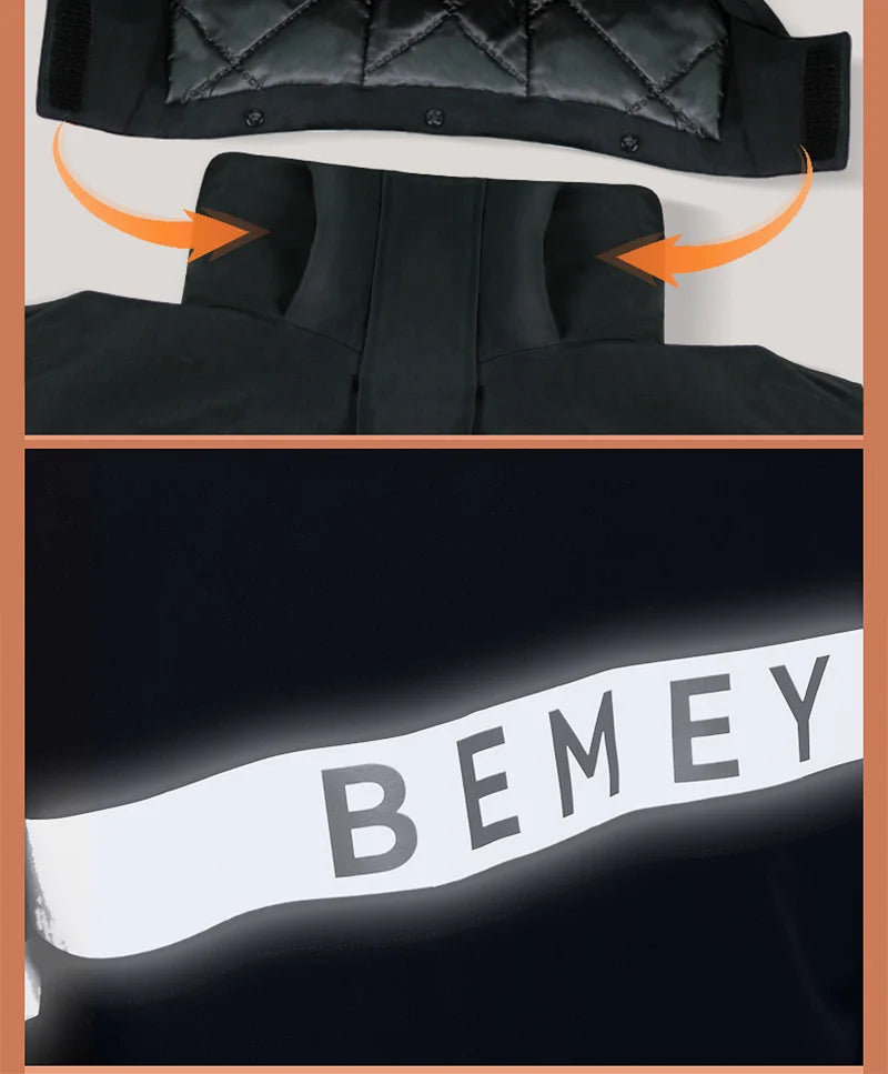 Motorcycle Riding Winter Coldproof Clothing Winter Fashion Waist Designwarm Cotton Jumpsuit Thickened Waterproof Snowmobile Suit BLACKBEARD OUTDOOR INDUSTRIES