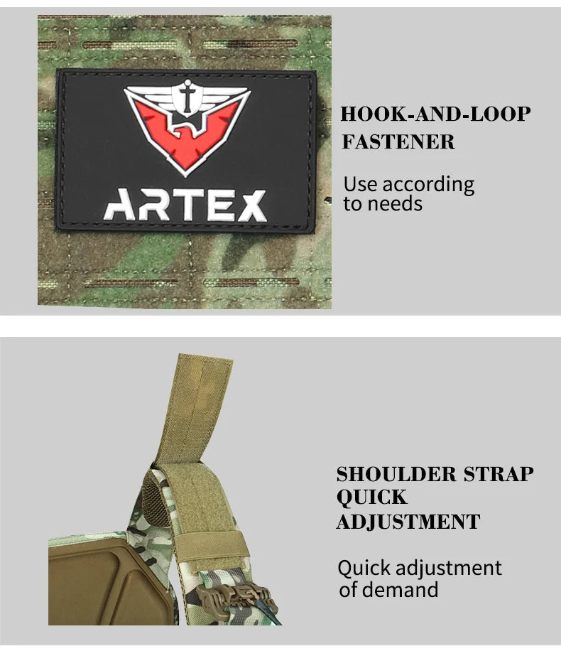 Gilet Tactique ARTEX - Gilet de Combat Léger à Libération Rapide - Porte-Plates 1000D en Polyester avec Système MOLLE - Chaleco Tactico - Gilet Militaire BLACKBEARD OUTDOOR INDUSTRIES