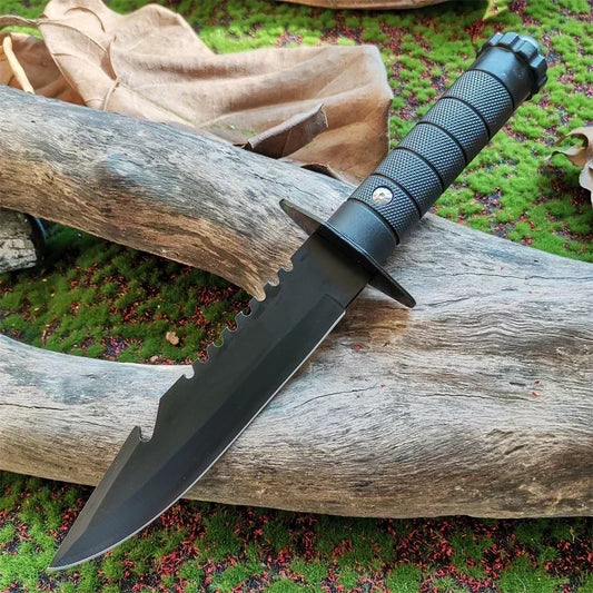 Outdoor Straight Knife – Couteau fixe tactique pour survie, chasse, camping et bushcraft - BLACKBEARD OUTDOOR INDUSTRIES