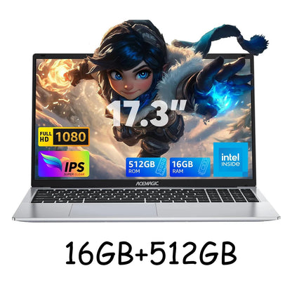 💻 ACEMAGIC AX17 — Ordinateur Portable 17,3" Quad Core 12ème Génération Alder Lake N97 Ma boutique