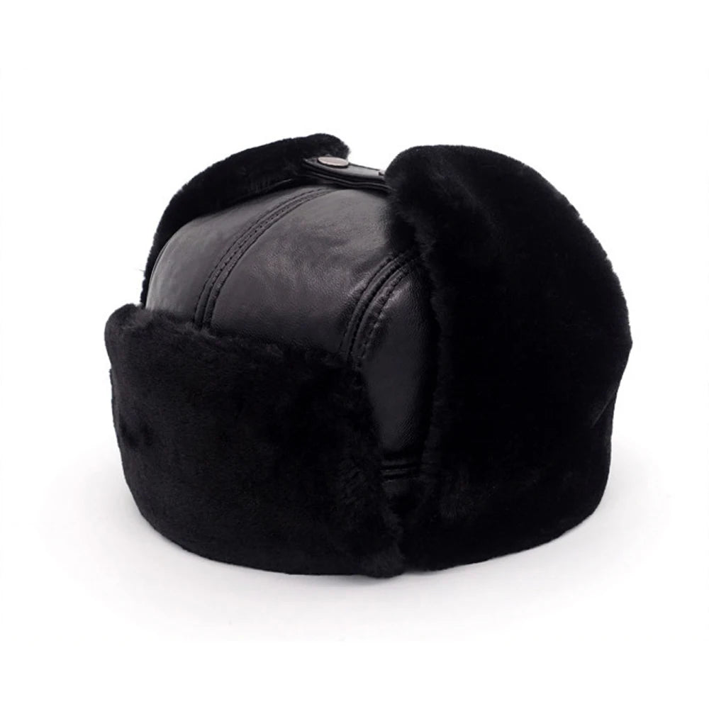 Casquette Bombardier Homme en Véritable Cuir de Mouton – Hiver – Style Russe Élégant - BLACKBEARD OUTDOOR INDUSTRIES