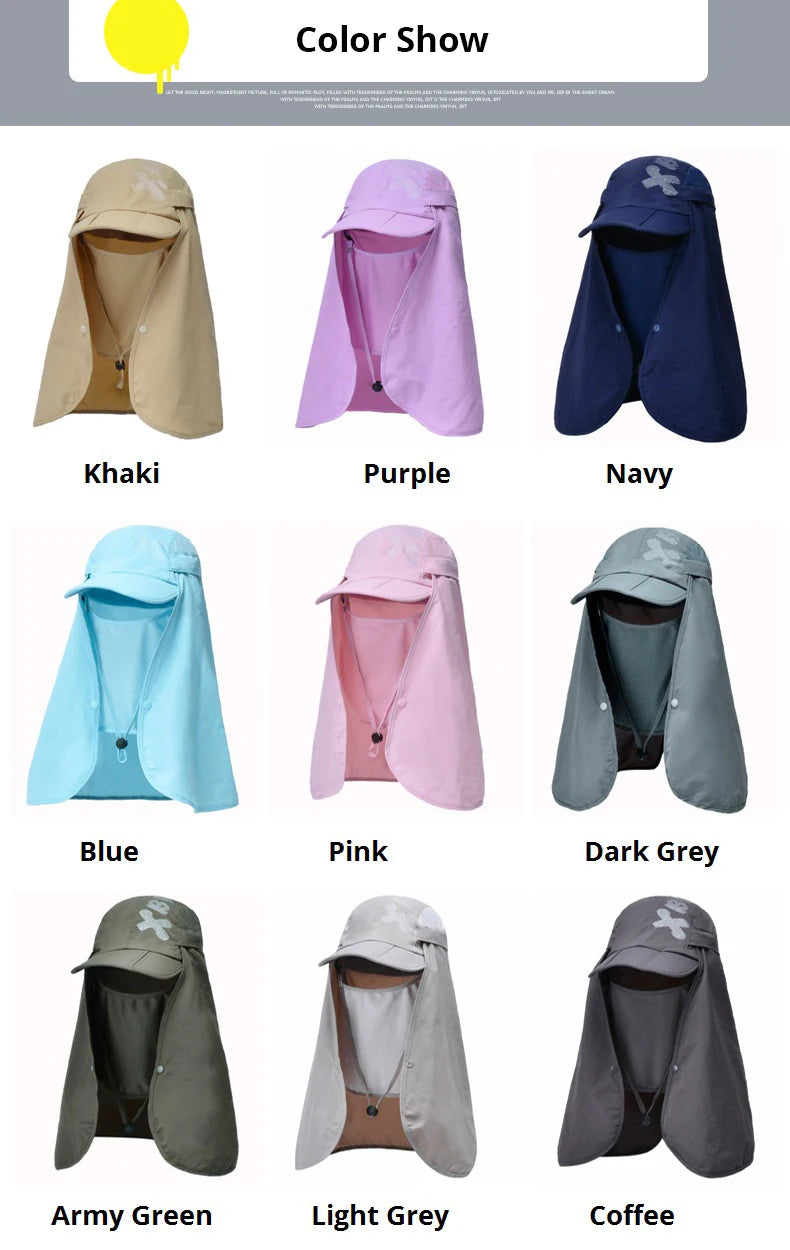Chapeau de Protection UV d'Été – Casquette Anti-UV avec Protection du Cou et du Visage, Pliable, Séchage Rapide, Imperméable, Idéale pour Randonnée, Pêche et Activités Outdoor - BLACKBEARD OUTDOOR INDUSTRIES