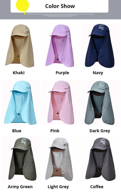 Chapeau de Protection UV d'Été – Casquette Anti-UV avec Protection du Cou et du Visage, Pliable, Séchage Rapide, Imperméable, Idéale pour Randonnée, Pêche et Activités Outdoor - BLACKBEARD OUTDOOR INDUSTRIES