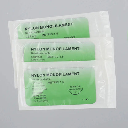 Kit de Sutures Médicales 4/0 – 10 à 100 pièces | Fils Monofilaments Nylon, Soie, Polypropylène, Polyester pour Exercices de Suture Ma boutique