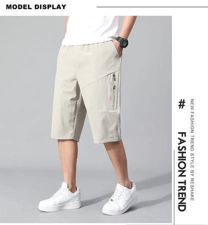 Short Cargo Homme - Poches Zippées, Taille Élastique, Coton Respirant, Style Décontracté Été Ma boutique