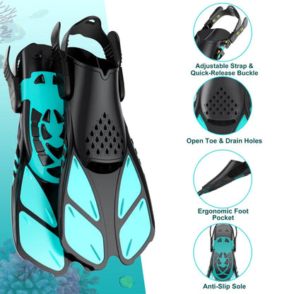JoyMaySun Set Masque, Palmes et Tuba Adulte – Kit de Plongée Complet avec Sac de Transport - BLACKBEARD OUTDOOR INDUSTRIES