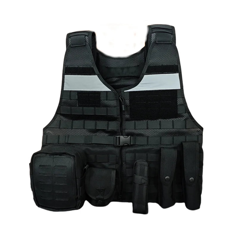 Gilet Tactique de Service Noir - Gilet de Combat Respirant Multifonctionnel pour Patrouille BLACKBEARD OUTDOOR INDUSTRIES