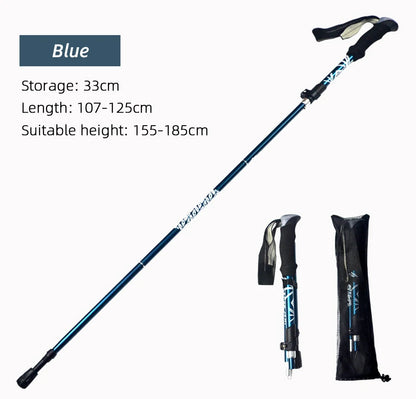 Bâton de Randonnée Pliable 5 Sections – PACOONE | Léger, Télescopique & Portable – 130 cm - BLACKBEARD OUTDOOR INDUSTRIES