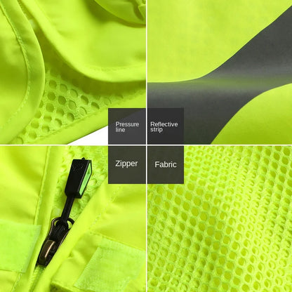 Gilet de Sécurité Réfléchissant Haute Visibilité - Veste de Travail Fluorescente pour Motocyclistes - BLACKBEARD OUTDOOR INDUSTRIES