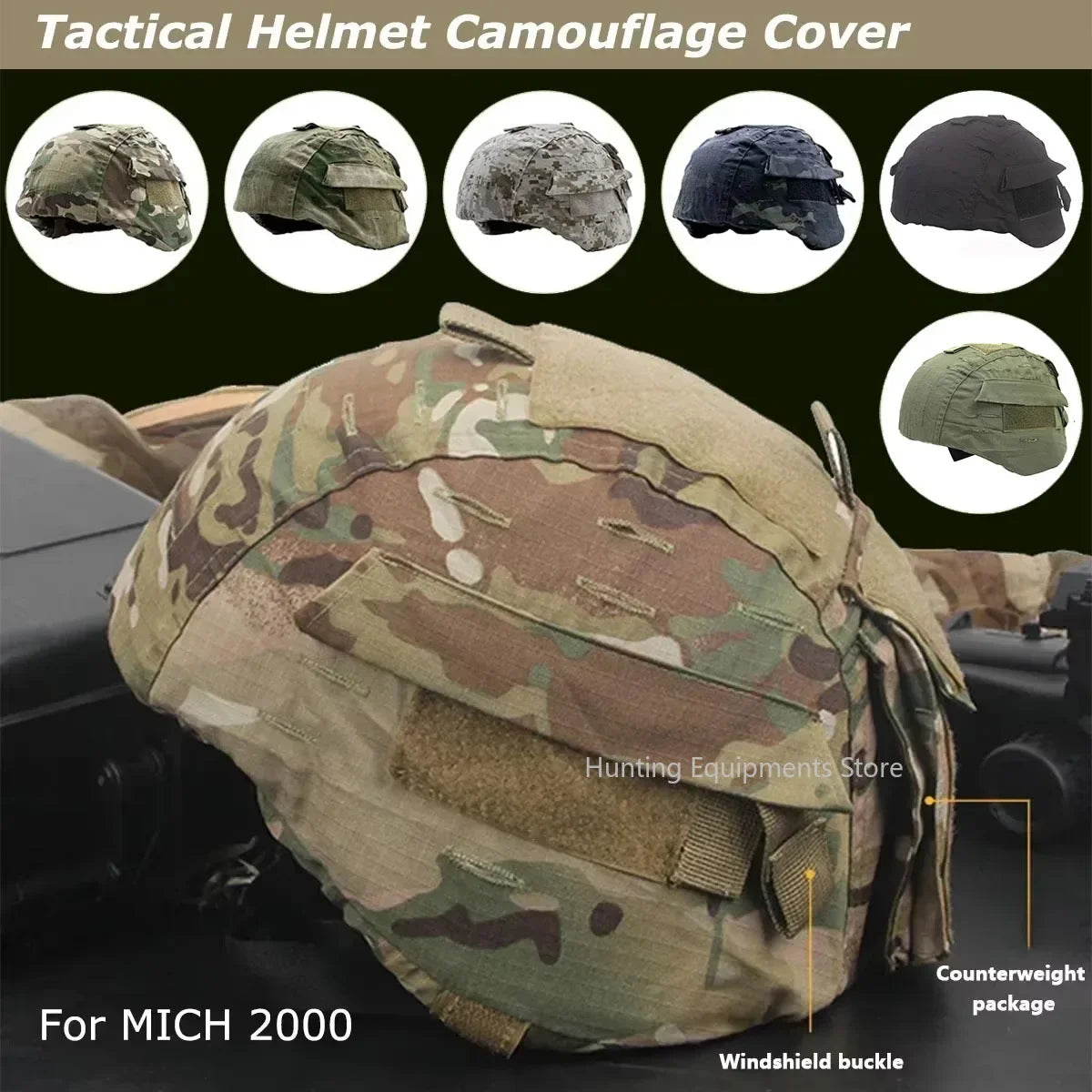 Housse Camouflage Tactique pour Casque MICH 2000 Ma boutique