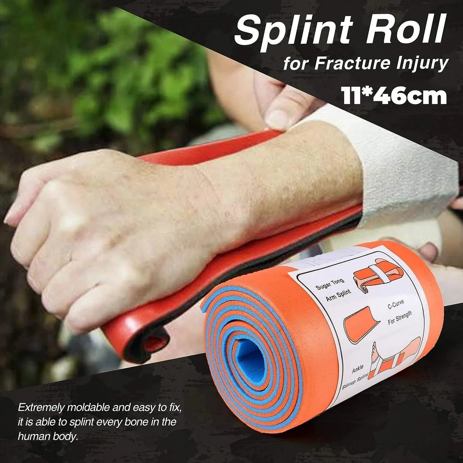 Attelle Universelle en Aluminium – Enroulable & Réutilisable | Kit d'Urgence Fracture Fixe | Randonnée, Voyage, Secours - BLACKBEARD OUTDOOR INDUSTRIES