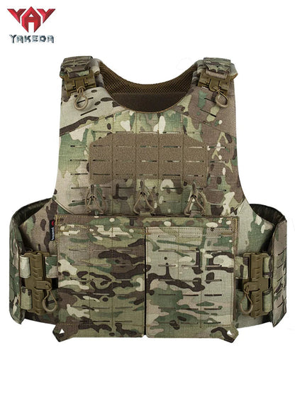 Gilet Tactique YAKEDA en Nylon – Gilet de Chasse avec Libération Rapide et Système PALS Découpé au Laser, Dos Extensible et Résistant à l'Usure BLACKBEARD OUTDOOR INDUSTRIES