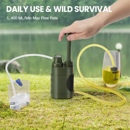 Pompe Filtrante d’Eau Portable 3 Étapes – Filtration Ultra-Fine 0,01 Micron – Purificateur d’Eau d’Urgence pour Randonnée et Camping - BLACKBEARD OUTDOOR INDUSTRIES