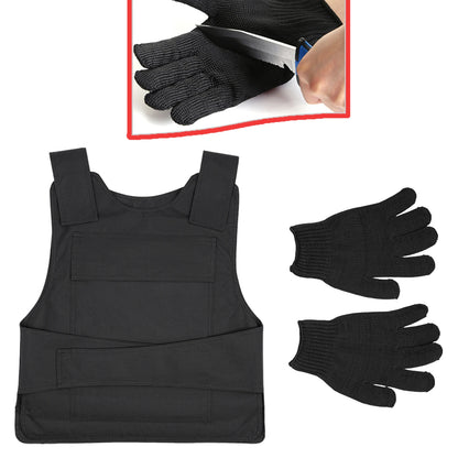 Gilet Anti-Couteau de Protection de Première Classe – Veste et Gants Ajustables avec Plaques en Acier à Haute Manganèse (Noir) - BLACKBEARD OUTDOOR INDUSTRIES