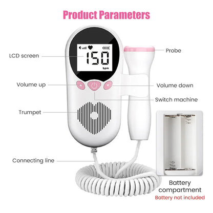 🎧 Doppler Fœtal 3 MHz – Détecteur de Battements de Cœur pour Bébé Ma boutique