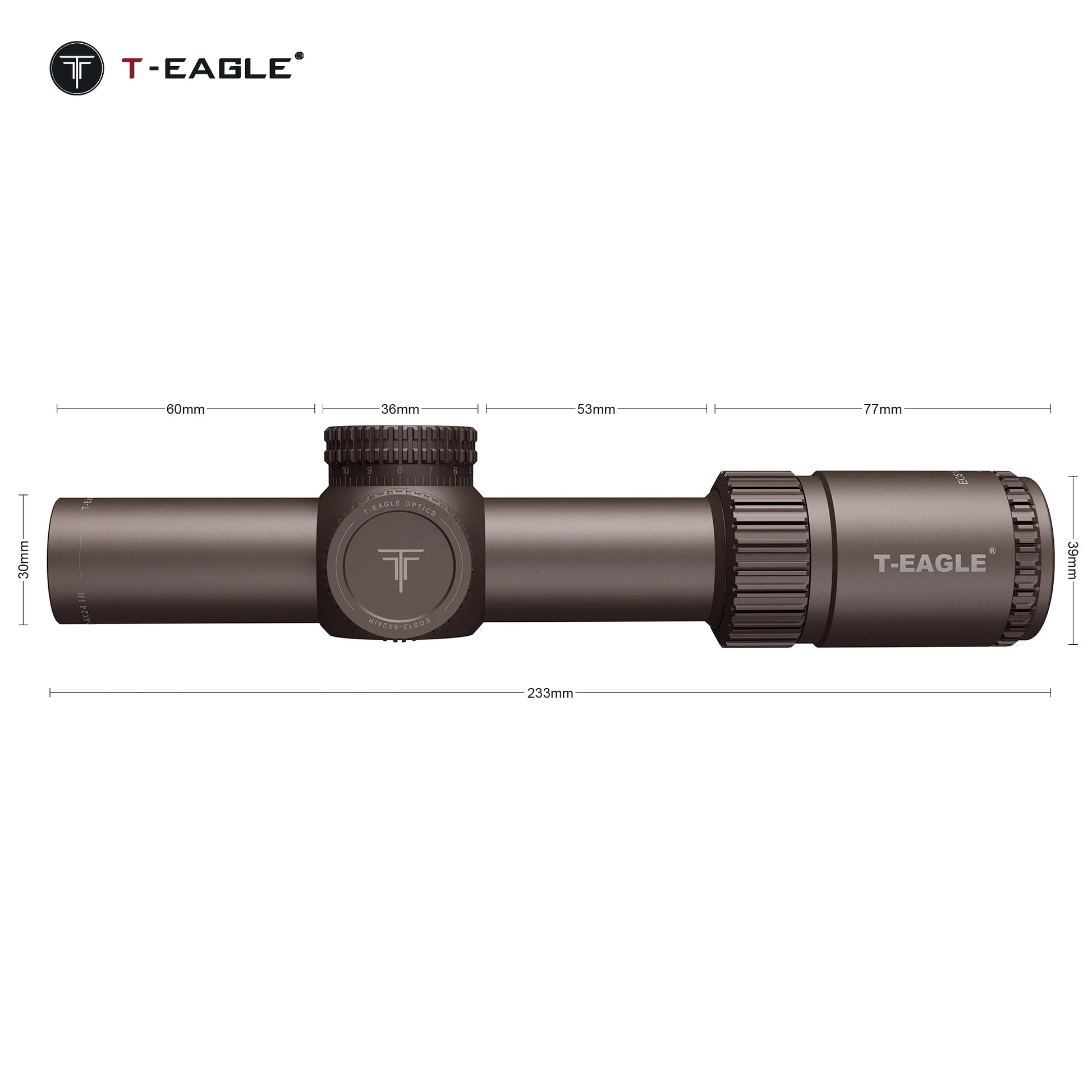 T-EAGLE EOS 1.2-6x24 IR - Lunette de Précision Tactique pour Fusil de Chasse avec Réticule Illuminé, Viseur Collimateur et Support Picatinny - BLACKBEARD OUTDOOR INDUSTRIES