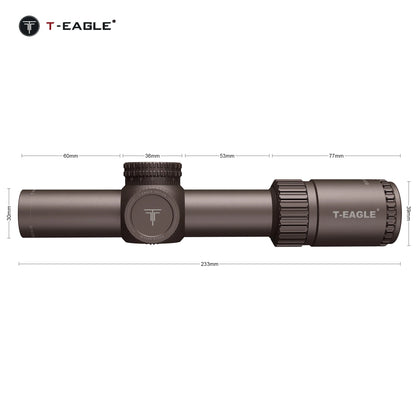 T-EAGLE EOS 1.2-6x24 IR - Lunette de Précision Tactique pour Fusil de Chasse avec Réticule Illuminé, Viseur Collimateur et Support Picatinny - BLACKBEARD OUTDOOR INDUSTRIES