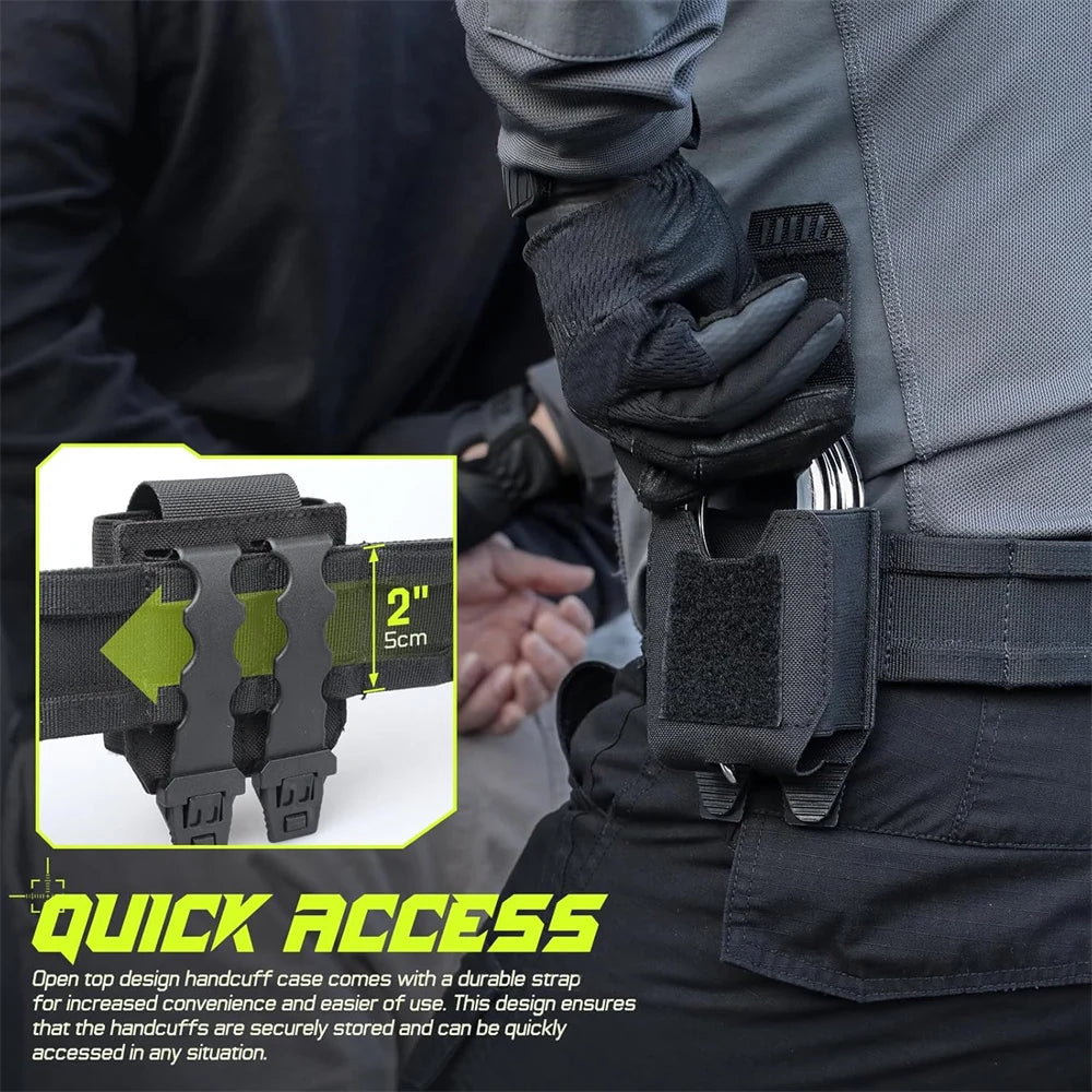Pochette MOLLE pour Menottes – Holster pour Ceinture de Service, Gilet de Protection, Accessoires pour Forces de l'Ordre – Compatible avec Menottes à Chaîne, Charnières, Pliables et ASP - BLACKBEARD OUTDOOR INDUSTRIES