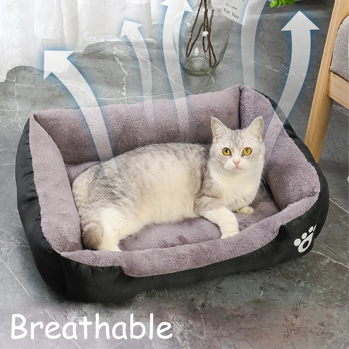 Maison Douillette Carrée pour Chien et Chat – Hiver | Imperméable, Chaude & Confortable Ma boutique