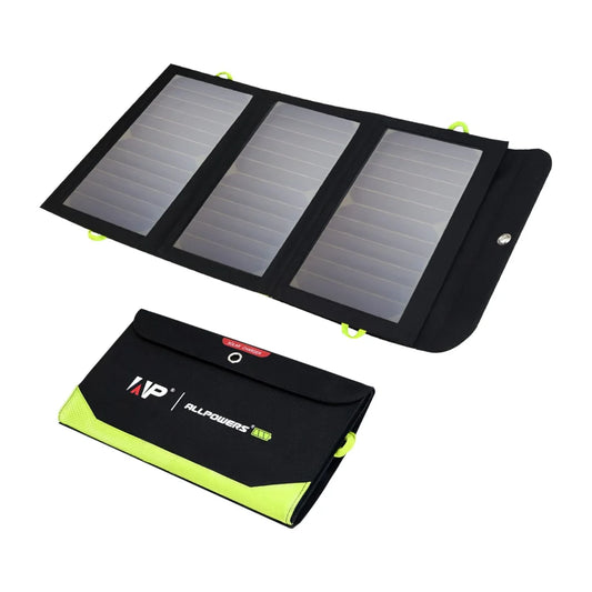 ALLPOWERS Chargeur Solaire Pliable 21W avec Batterie 10000mAh – USB-C / USB-A / Type-C – Étanche & Ultra-Efficace - BLACKBEARD OUTDOOR INDUSTRIES