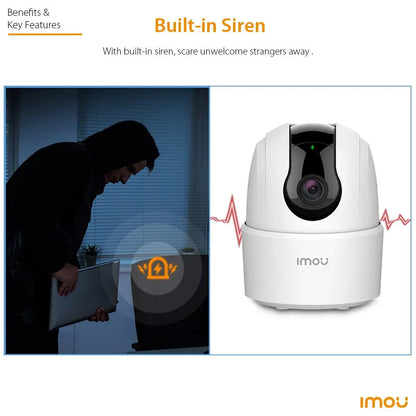 Caméra de Surveillance Wi-Fi Intérieure IMOU Ranger 2C – 2MP/4MP – Vision Nocturne – Détection Humaine – 360° – Audio Bidirectionnel – Sirène Intégrée Ma boutique