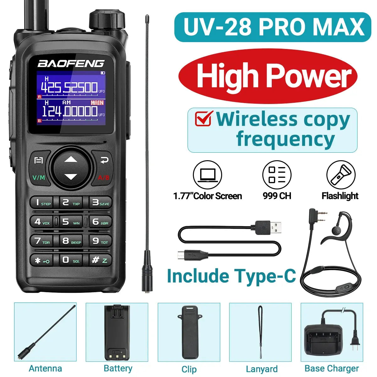 Talkie-Walkie Baofeng UV-28 PRO MAX - Multi-Bandes Haute Puissance Ma boutique