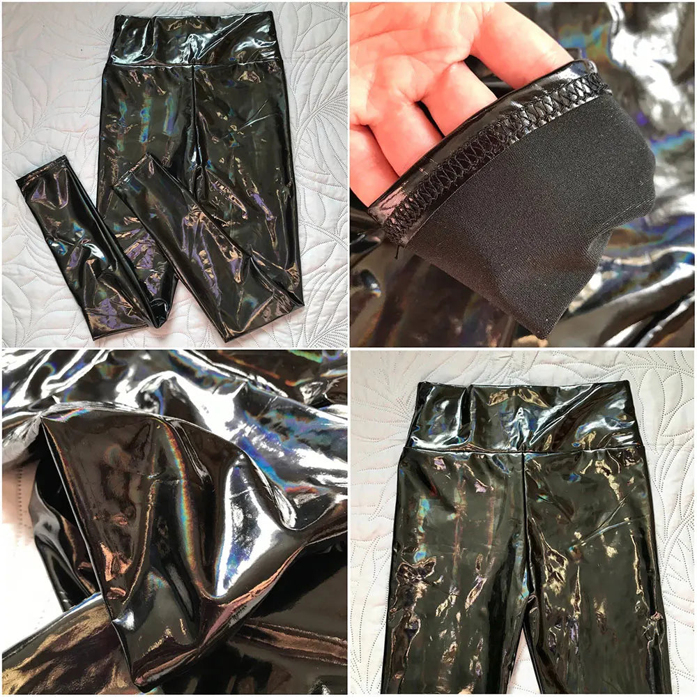 BIVIGAOS Spring New Colorful Mirror Leather Leggings Women Skinny Sexy Leather Pants High Waist Elastic Bright Leather Leggings BLACKBEARD OUTDOOR INDUSTRIES