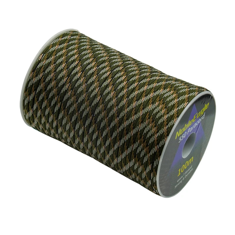 Corde Paracorde Militaire 550 – 100M / 50M / 31M – 7 Brins – 4 mm – Corde de Parachute pour Extérieur, Survie, Bricolage, Camping, Bracelet, Ligne de Tente - BLACKBEARD OUTDOOR INDUSTRIES