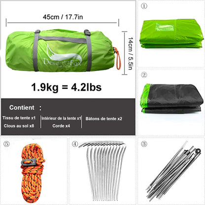 Tente de Randonnée Desert&Fox pour 2 Personnes - BLACKBEARD OUTDOOR INDUSTRIES
