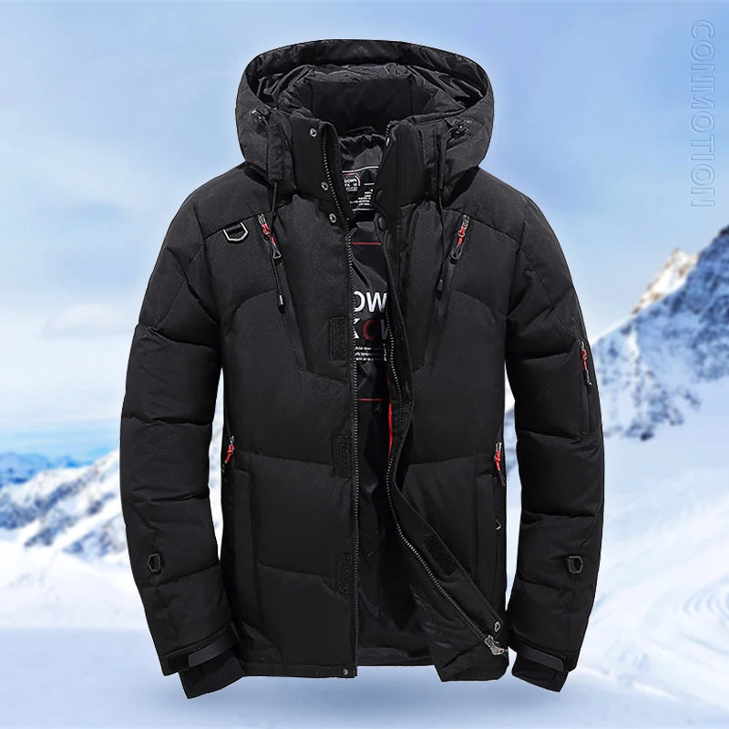 Veste Doudoune Homme en Duvet Blanc - Parka Hivernale Windproof, Chaude et Confortable, Avec Capuche Détachable BLACKBEARD OUTDOOR INDUSTRIES