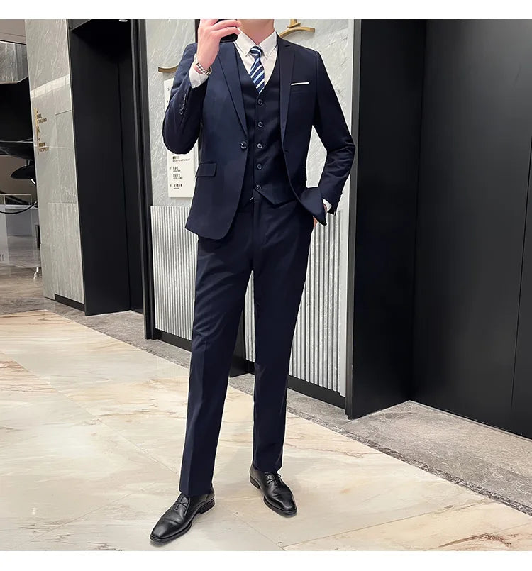 Costume Homme 3 Pièces - Élégant et Classique, Idéal pour Mariage et Événements Formels - Taille S-6XL BLACKBEARD OUTDOOR INDUSTRIES