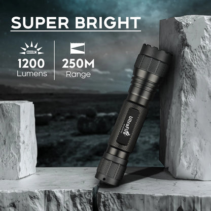 Lampe Torche Tactique UltraFire WF-501B Pro – 1200 Lumens Rechargeable avec Clip Ceinture Tactique W66 - BLACKBEARD OUTDOOR INDUSTRIES