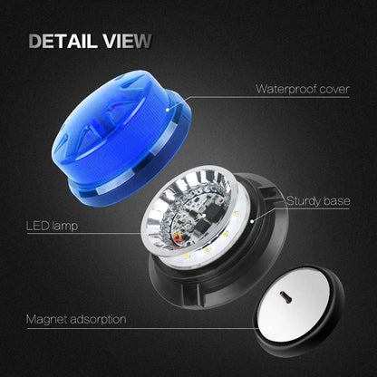 LED Feu Stroboscopique d'Urgence avec Base Magnétique - Lumière de Signalisation de Toit de Voiture (12V/24V) BLACKBEARD OUTDOOR INDUSTRIES