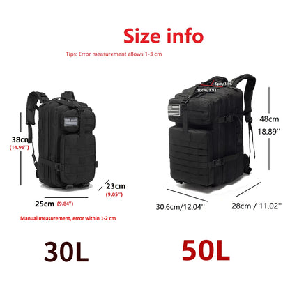 Thuram Sac à Dos Nylon 1000D Imperméable 30L/50L – Trekking, Pêche, Chasse, Camping, Randonnée - BLACKBEARD OUTDOOR INDUSTRIES