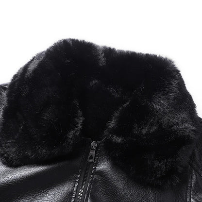 YJKVUR Men's Fleece-Lined Warm Faux Leather Jacket Waterproof Windproof Autumn Winter New Arrival Man Motorcycle Stylish Coat ﻿ BLACKBEARD OUTDOOR INDUSTRIES