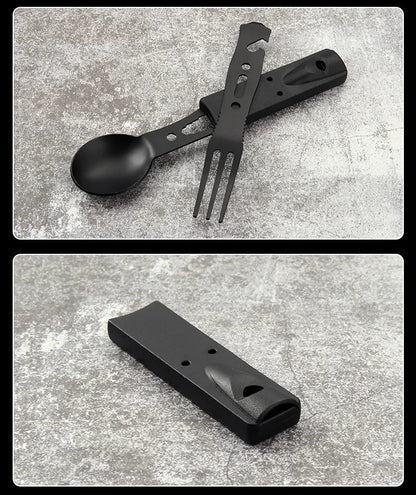 Set Multifonction Camping - Couteaux, Couverts et Sifflet en Acier Inoxydable - BLACKBEARD OUTDOOR INDUSTRIES