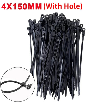 Serre-Câbles Nylon avec Trou de Vis – Lot de 100 ou 200 Pièces Attaches Auto-Bloquantes pour Câbles, Fils et Organisation DIY Bureau & Maison - BLACKBEARD OUTDOOR INDUSTRIES