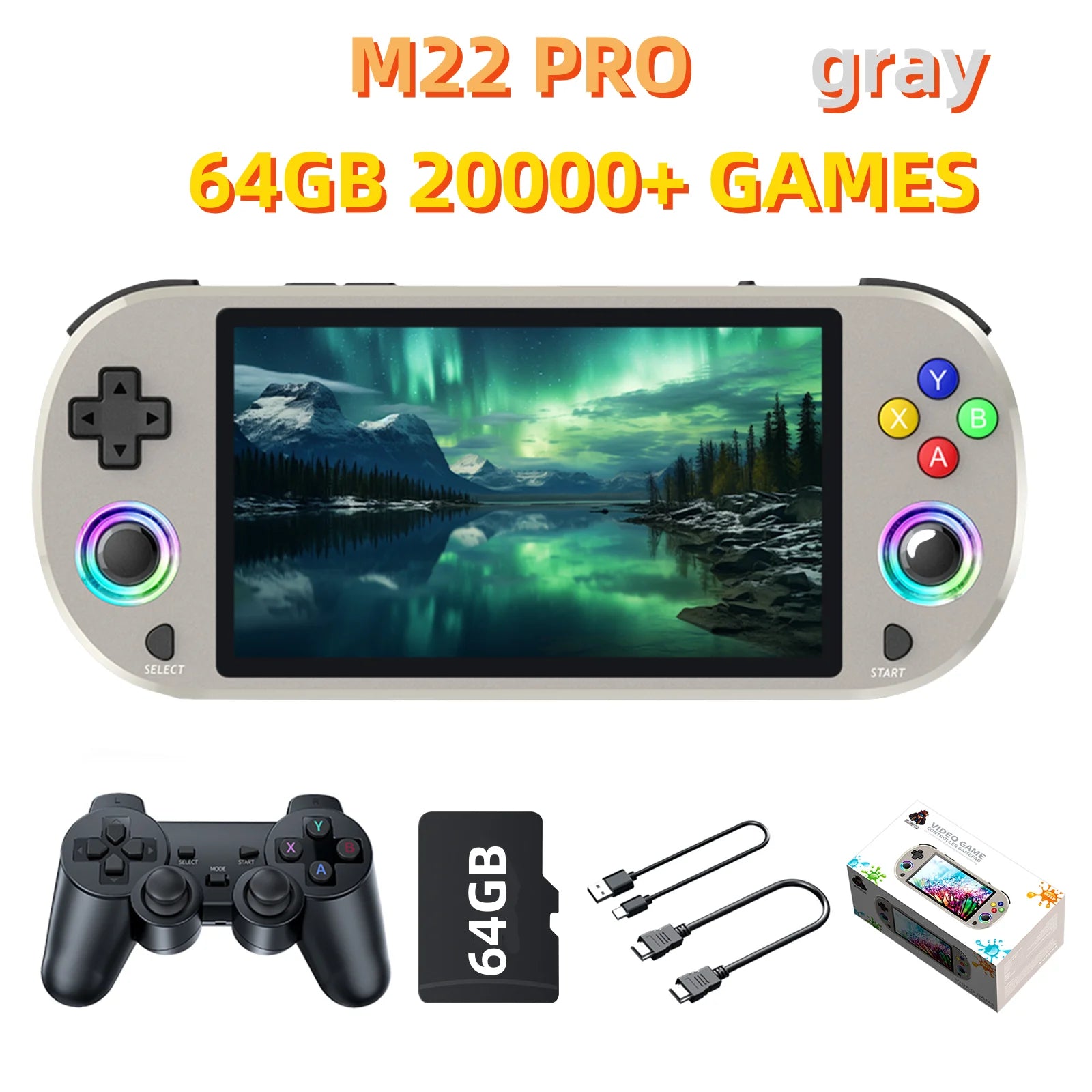 Console de jeux rétro portable M22 Pro – 128 Go - BLACKBEARD OUTDOOR INDUSTRIES