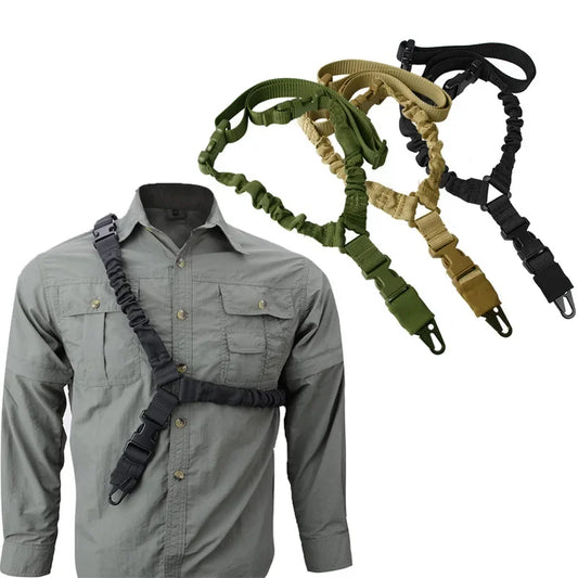 Sangle Fusil Tactique à Point Unique – Harnais Élastique et Réglable 120–150 cm - BLACKBEARD OUTDOOR INDUSTRIES