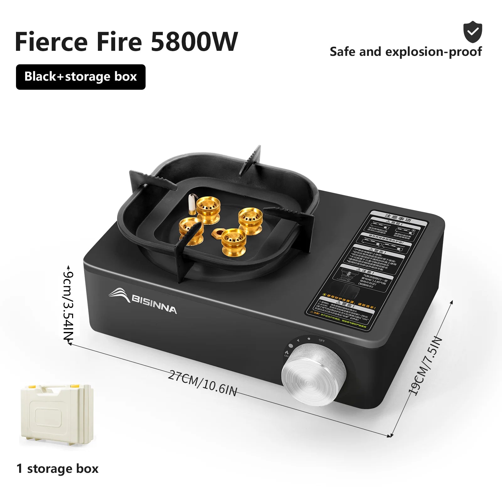 Réchaud à Gaz Camping BISINNA 5800W – Brûleur Portable Puissant pour Pique-nique, Randonnée et Trekking - BLACKBEARD OUTDOOR INDUSTRIES