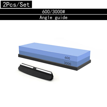 Pierre à Aiguiser Professionnelle 3-en-1 - Double Face avec Support en Bambou et Guide d’Angle - BLACKBEARD OUTDOOR INDUSTRIES
